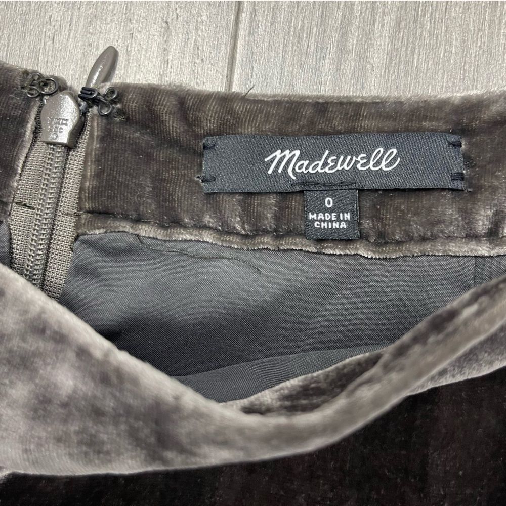Madewell Crushed Velvet Ruffle-Edge Boho Mini Skirt Taupe Brown 0 - Picture 9 of 13